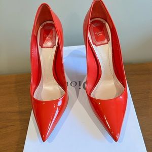 Christian Dior red patent calfskin pumps